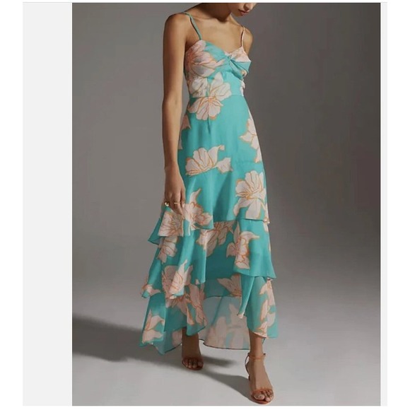 Hutch Dresses & Skirts - Hutch Anthropologie Womens Milo Tiered Ruffle Maxi Sundress Size 4 Floral Boho